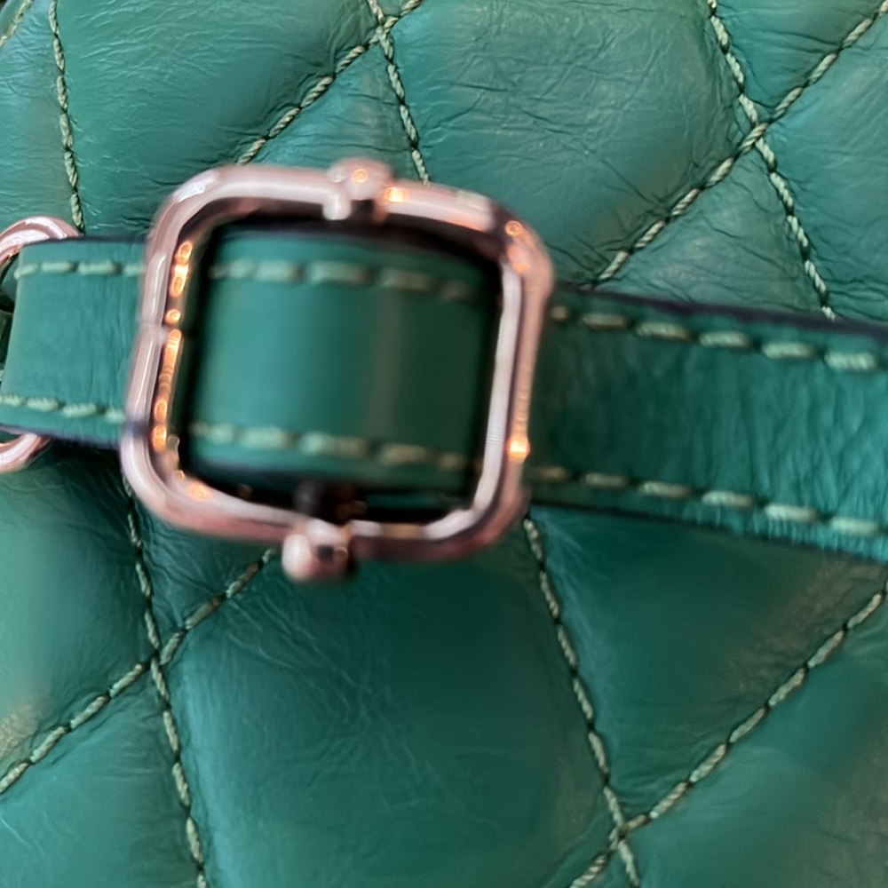 Andrea Cardone Italia Green Quilted Leather Crossbody Bag - Picture 12 of 13